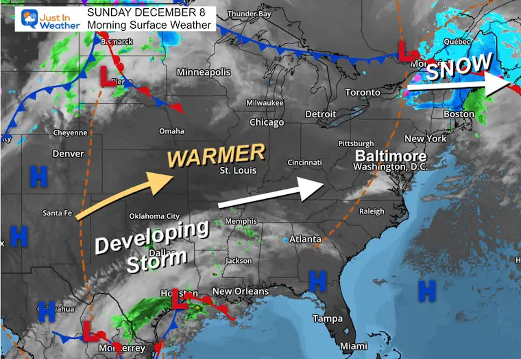 December 8 weather Sunday morning