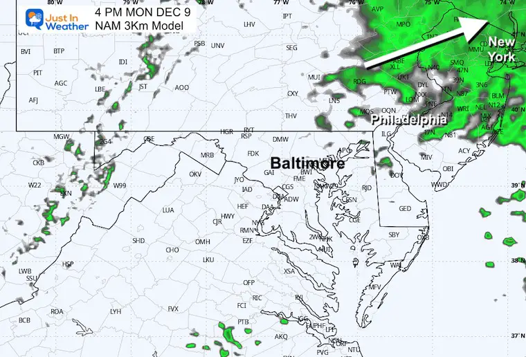 December 9 weather rain forecast radar afternoon