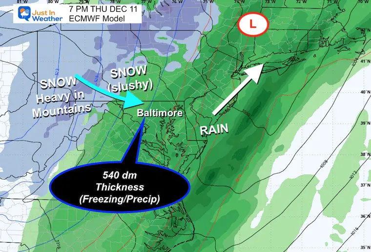 December 9 Weather Storm Forecast Rain Snow Wednesday ECMWF