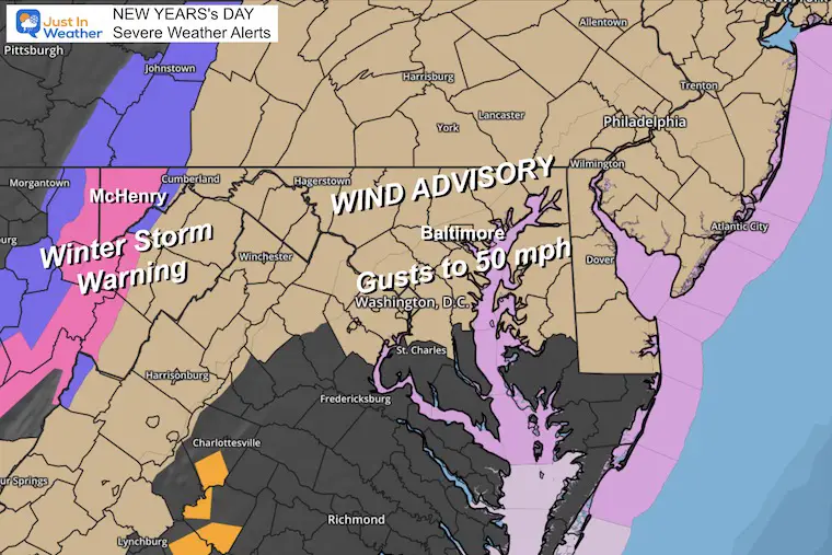 New Years Day Wind Advisory Winter Storm Warning