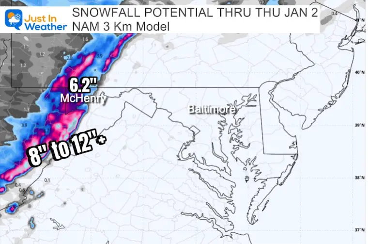 December 31 snow forecast January