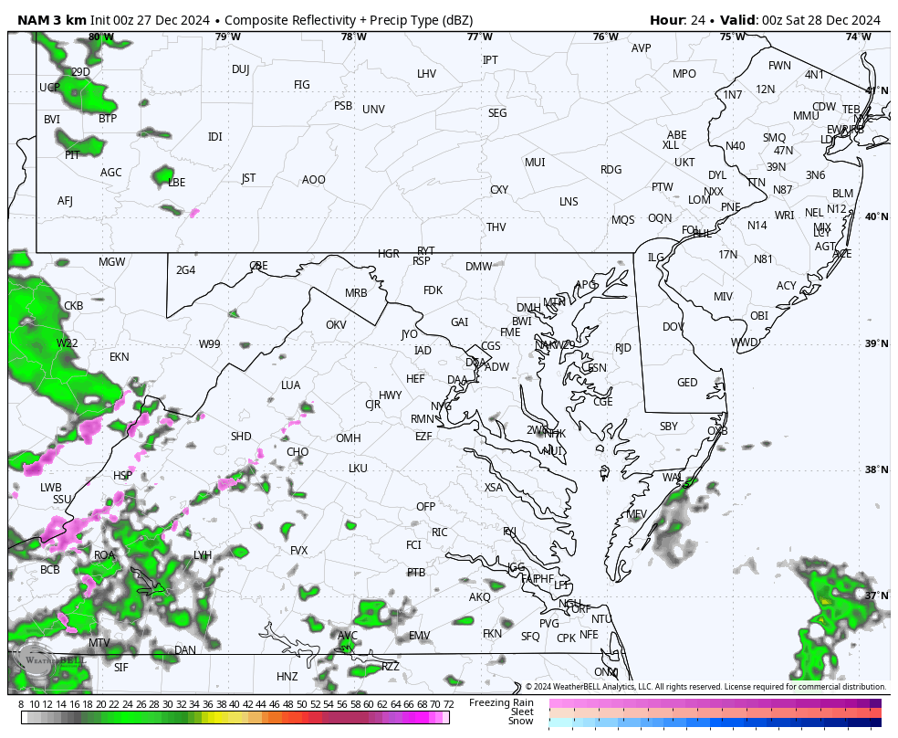December 27 weather rain Friday night