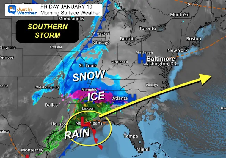 January 10 weather Friday morning