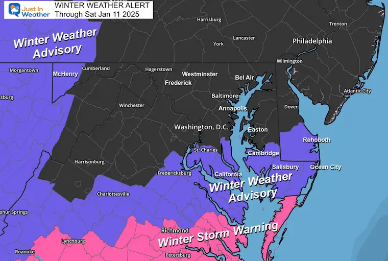 January 10 Winter weather Advisory Friday morning