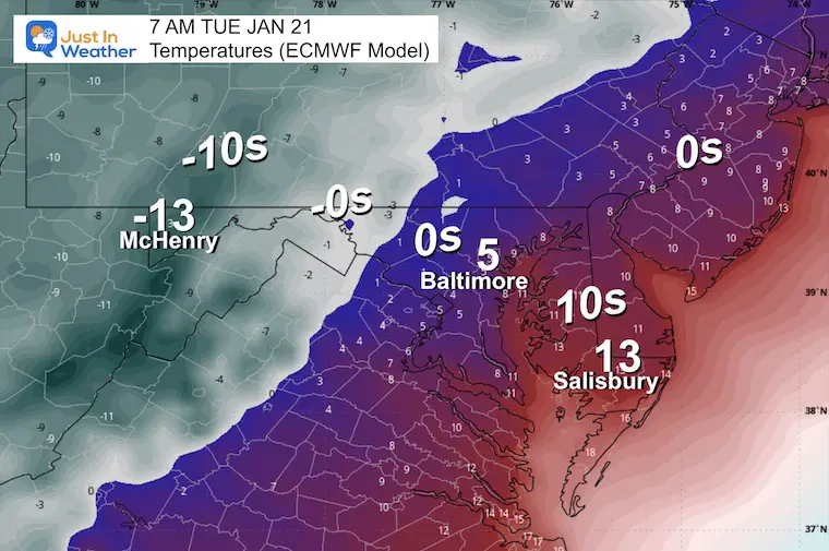 January 14 weather temperatures Polar Vortex Tue Jan 21 Mi Atlantic