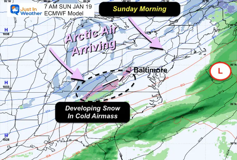 January 14 weather snow Sunday morning