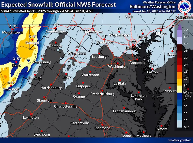 January 15 Snow Thursday National Weather Service