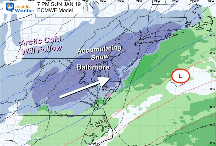 January 15 weather weekend snow Sunday