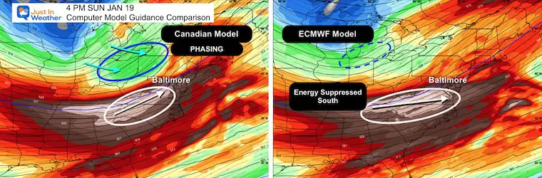 January 16 Sunday Snow Models jet stream