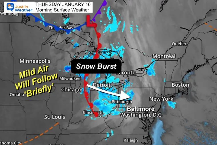 January 16 weather Thursday morning