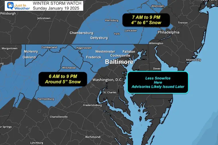 Winter Storm Watch Sunday Snow