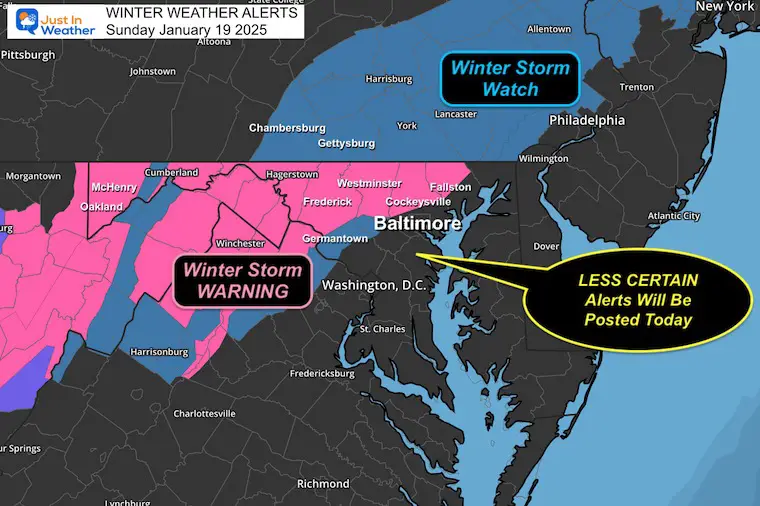 January 18 Winter Storm Warning