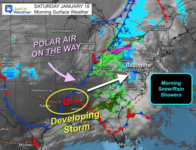 January 18 weather storm snow Saturday morning