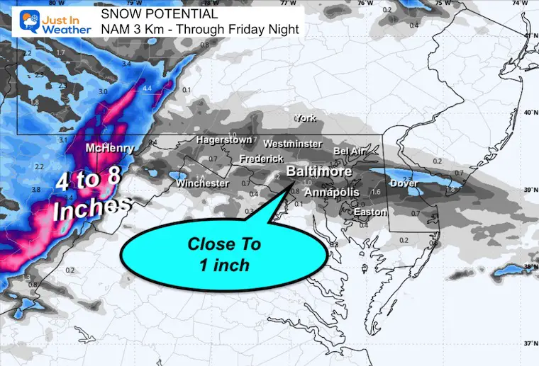 January 2 weather forecast snow Friday