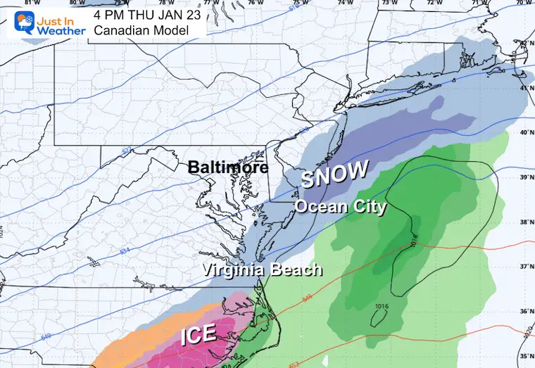 January 20 weather snow ice Thursday beaches