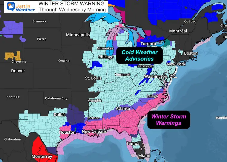 January 21 Winter Storm Warning US