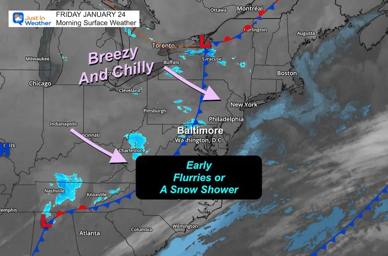 January 24 weather Friday morning