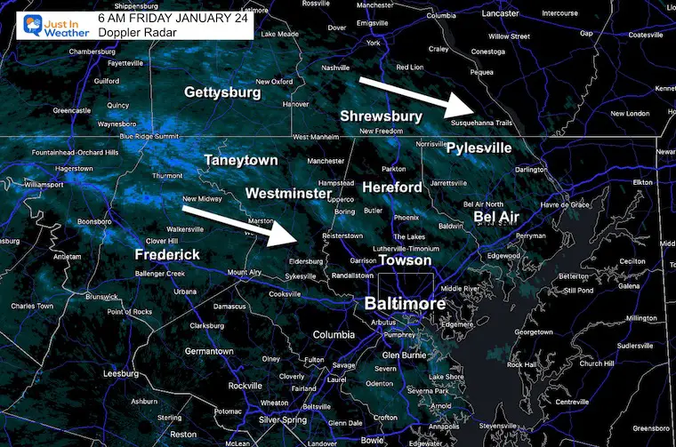 January 24 weather snow radar Friday morning