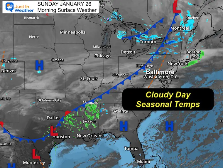 January 26 weather Sunday morning