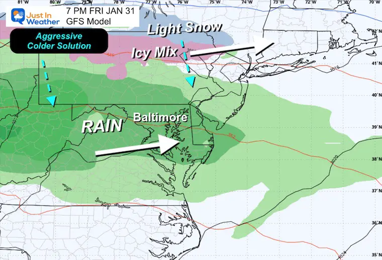 January 26 weather forecast rain Friday night