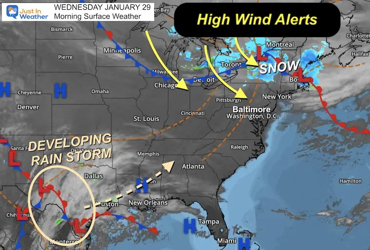 January 29 weather wind storm Wednesday morning