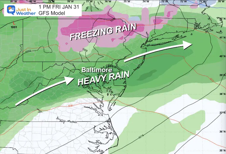 January 29 weather rain Friday afternoon