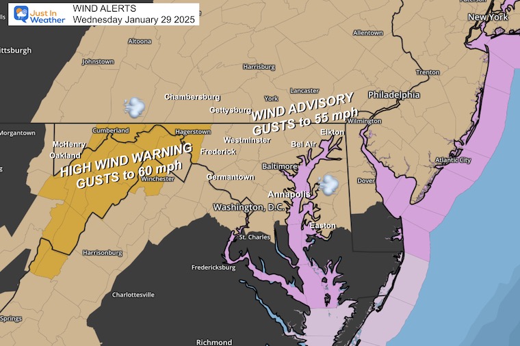 January 29 High Wind Warning Advisory