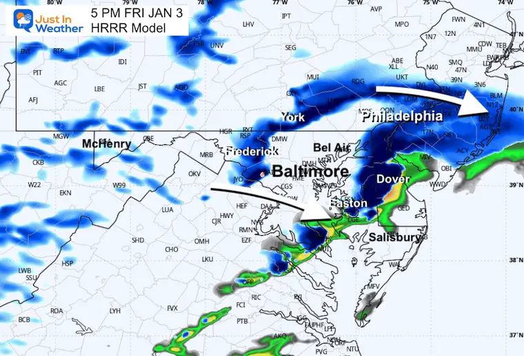 January 3 weather snow forecast Friday 5 PM