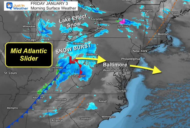 January 3 weather snow Friday morning