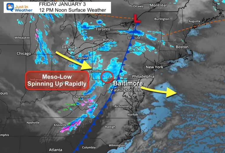 January 3 weather snow storm Noon Friday