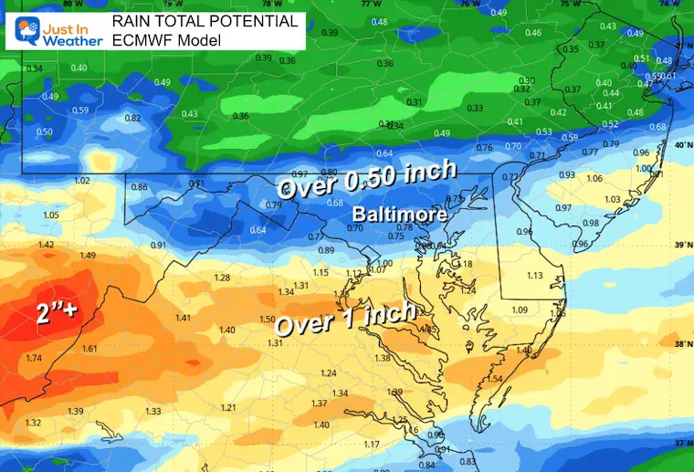 January 30 weather rain total ECMWF