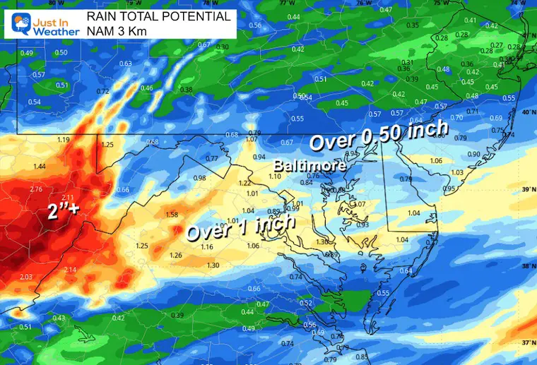 January 30 weather rain total NAM