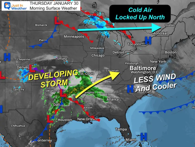 January 30 weather Thursday morning