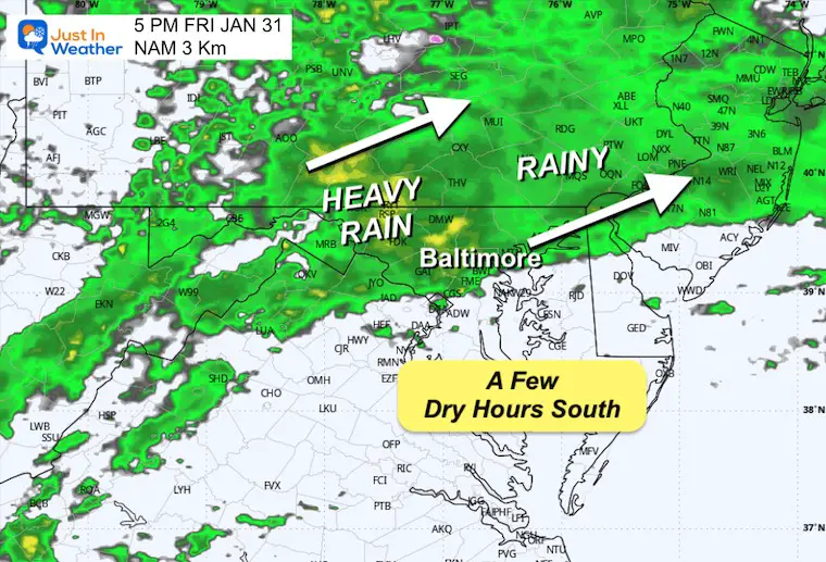 January 30 weather rain Friday afternoon