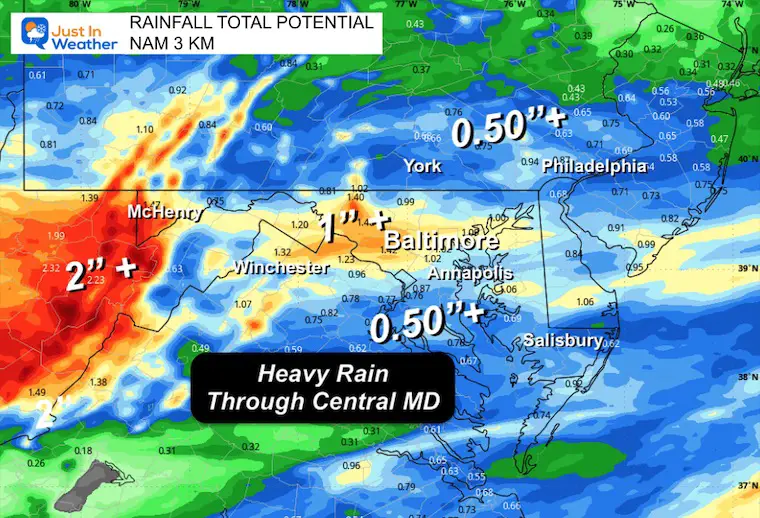 January 30 weather rainfall forecast NAM