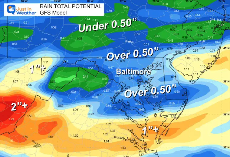 January 31 weather rain total Friday GFS