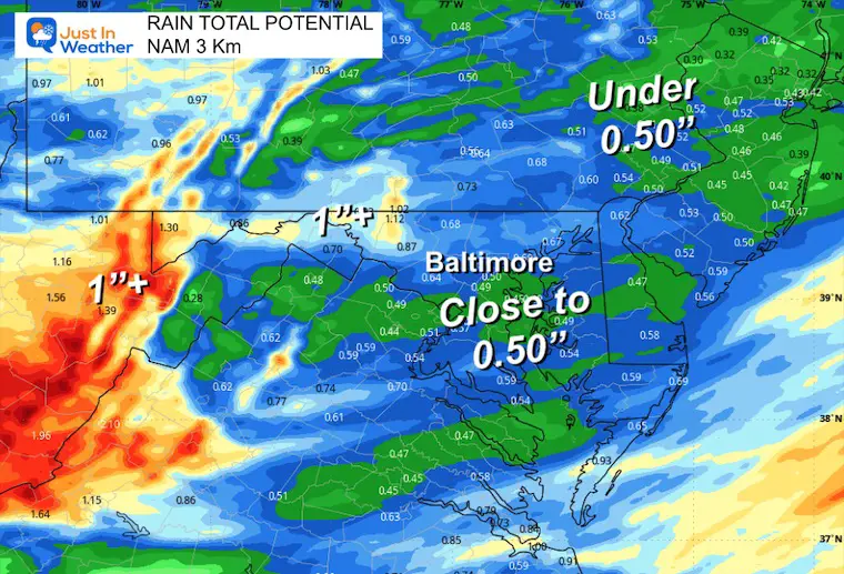 January 31 weather rain total Friday NAM