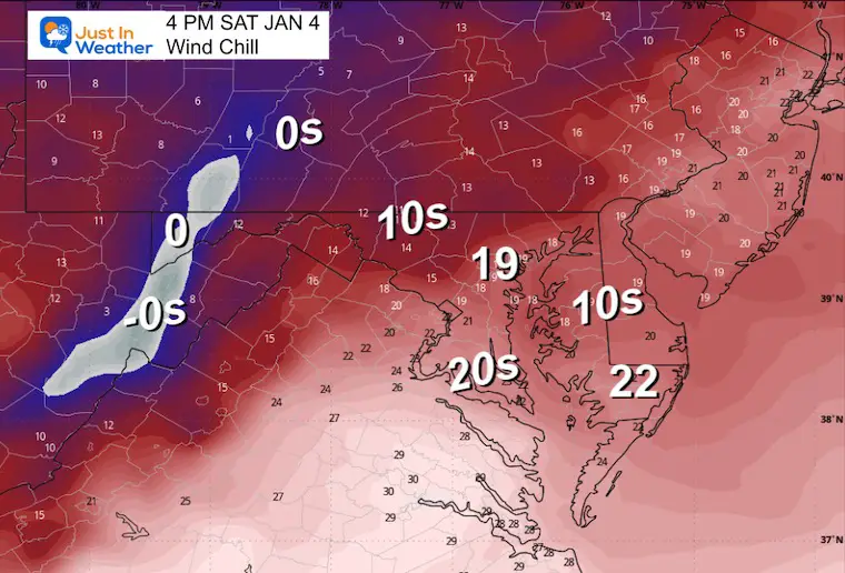 January 4 weather forecast wind chill Saturday Ravens Game