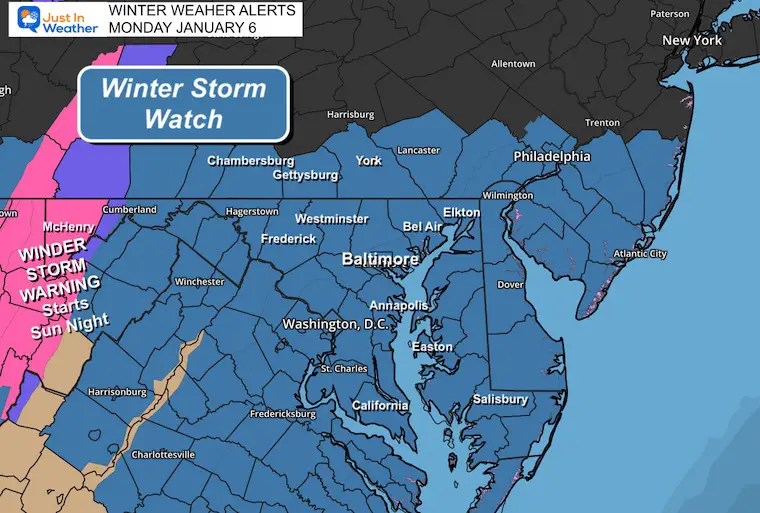 January 4 Winter Storm Watch Warning