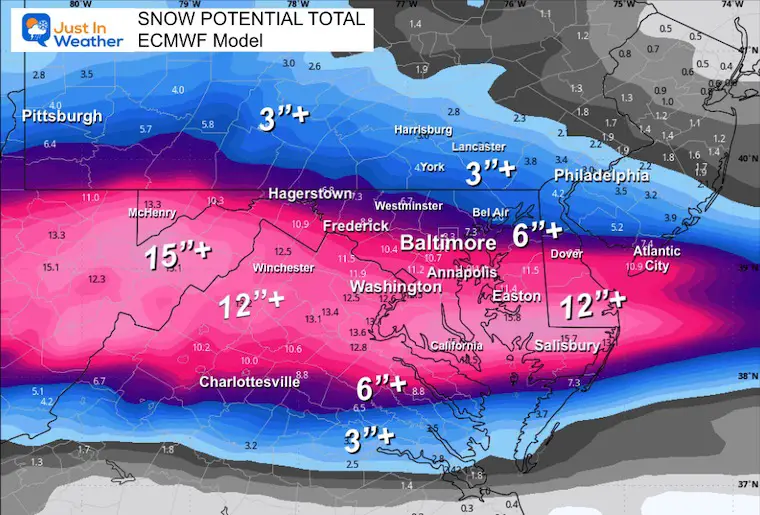 January 5 weather snow forecast ECMWF