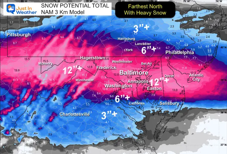 January 5 weather snow forecast NAM