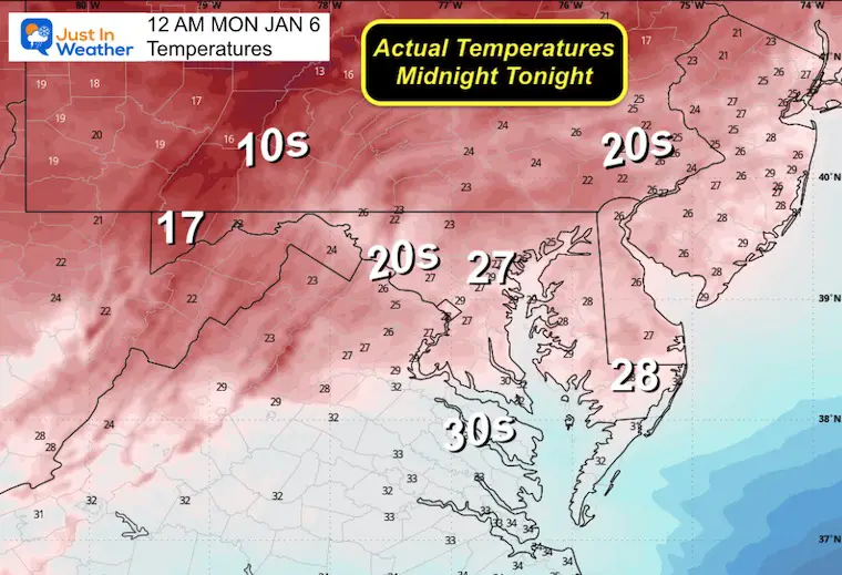 January 5 weather storm temperatures midnight