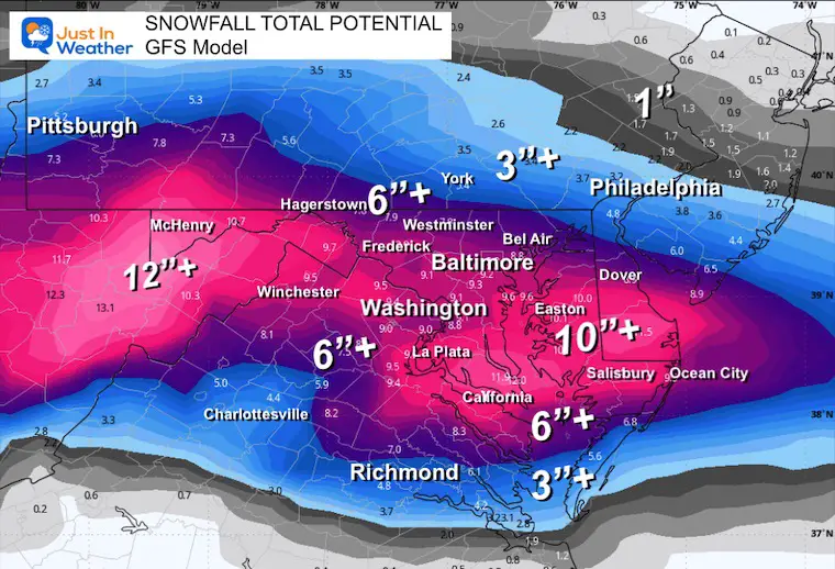 January 6 Snow forecast GFS