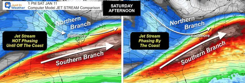 January 7 weather models storm jet stream Saturday afternoon