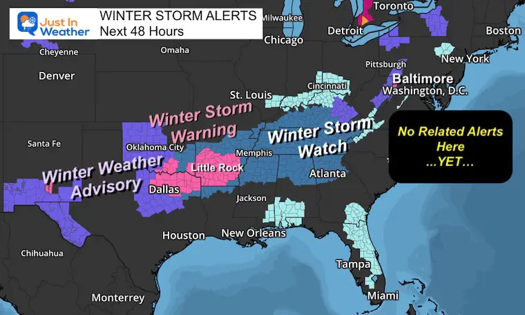 January 8 Winter Storm Warning and Advisory