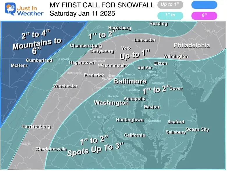 January 8 weather my first call for snowfall