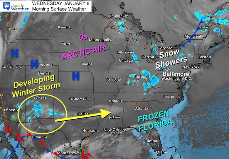 January 8 weather Wednesday morning