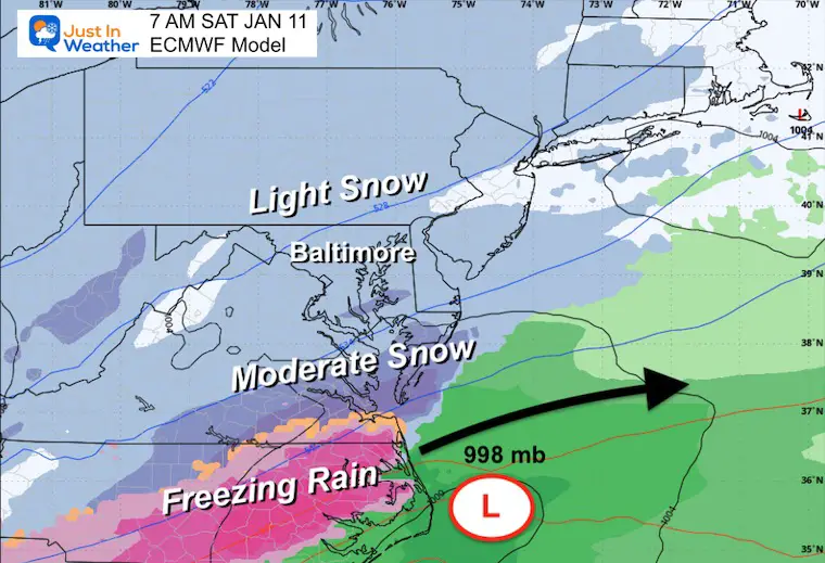 January 9 weather winter storm Saturday morning