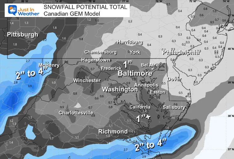 January 9 snow forecast Canadian