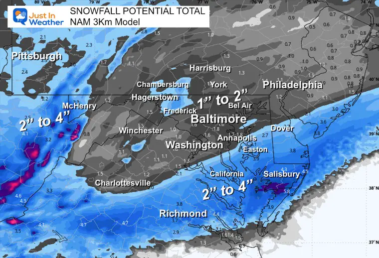 January 9 snow forecast NAM